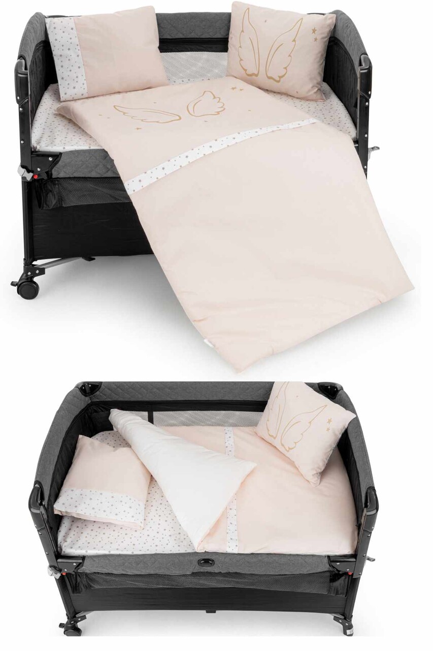 Set de dormit pentru bebelusi cu protectie laterala, Wallxpert, Park, Roz - imagine 7